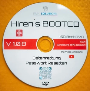 Hiren´s Hiren Boot CD 1.0.8 DVD Datenrettung Passwort Reset Reparatur Windows 11 - Bild 1 von 3