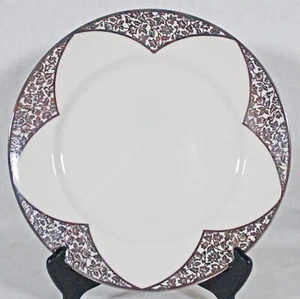 RARO PIATTO LENOX BELLEEK ARGENTO OVERLAY ART DECO DIAMETRO 10,5" COME NUOVO - Foto 1 di 5