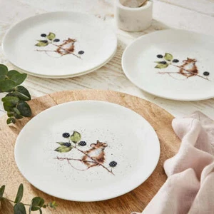 Royal Worcester Wrendale Designs Coupe Plate (Mouse) Set of 4 - Picture 1 of 3