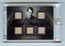 Gordie Howe 2017 Leaf Pearl Rare Materials 1/2 Purple Holo Parallel 5P GU Jersey