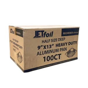 100 Pack Half-Size 9" x 13" Aluminum Deep Steam Disposable Pan Heavy Duty Weight - Picture 1 of 5