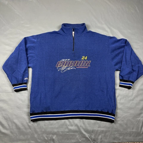 VTG Jeff Gordon 1/4 Zip Sweatshirt Pullover Chase Authentic Men's XXL 2XL Blue Cover