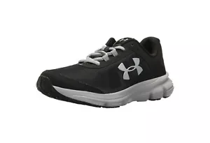 NIB-UNDER ARMOUR BGS RAVE 2 BIG BOY'S SNEAKERS SIZE 6Y~BLACK/WHITE/GREY - Picture 1 of 8