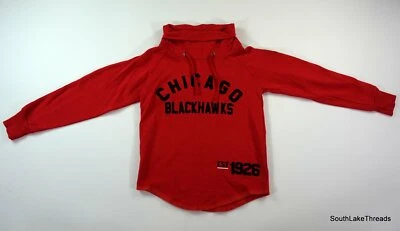 Chicago Blackhawks Sweatshirt Womens Soft as a Grape Cowl Neck Size Medium - Image 1 of 4