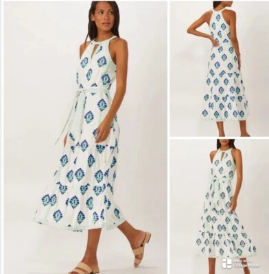 Maxi Vestido Halter Hathaway Bordado Crudo Nuevo Sin Etiquetas Minorista $335 Talla Pequeña  Foto 1 de 4