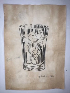 ROY LICHTENSTEIN COA art painting original drawing vintage paper signed stamped - Picture 1 of 3