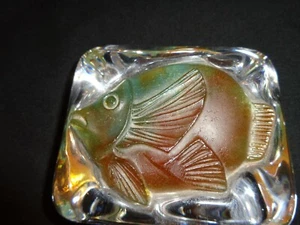 Signed Nancy Frosted Glass Fish Paperweight - Picture 1 of 5
