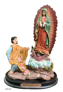 Figura Religiosa Nuestra Señora de Guadalupe de 12" de Alto con San Juan Diego Nueva - Imagen 1 de 3