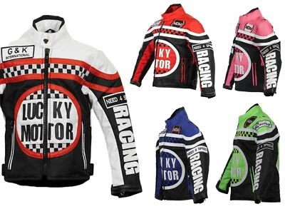 Kinder Motorradjacke Bikerjacke Motorrad Racing Winddicht Patch Biker Rocker  - Bild 1 von 4