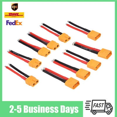 5 Pairs XT60 Plug Connector Female and Male with 14AWG Silicon Wires for RC Lipo - Image 1 of 4