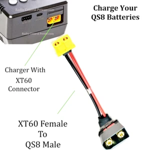 Cargador adaptador RCP XT60 hembra a QS8 cargadores con un XT60 - Imagen 1 de 14