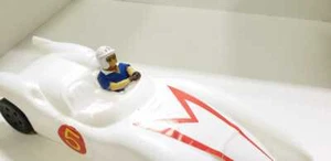 VINTAGE MACH 5 Speed Racer Plastic old stock with figure made in argentina - Picture 1 of 5