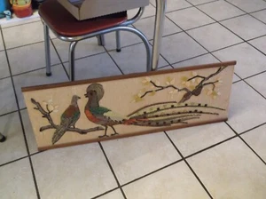 Vintage MCM Pheasants Gravel / Pebble Art Picture - Picture 1 of 14