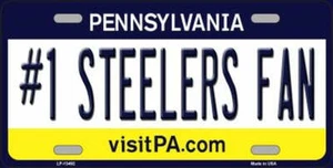 #1 Steelers Fan License Plate Style Sign - Picture 1 of 4