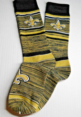 New Orleans Saints Mens  NFL Team Crew Dress Socks Large Cover