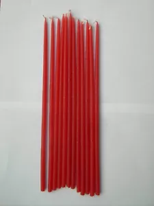 CONFEZIONE 12 CANDELE ROSSE FINI H 30CM NATALE CAPODANNO - Imagen 1 de 3