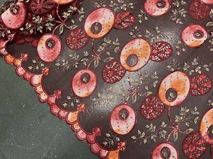 2 Yard Burgundy Multicolor Sequins Embroidery Lace Fabric 50” Width - Picture 1 of 4