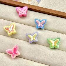 10Pcs/pack Two-Color Butterfly Scattered Acrylic Beads Mixed DIY Beaded Material