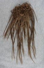 1A Haarteil - Haarband Zopfgummi mit Zöpfchen Scrunchie in mittelbraun