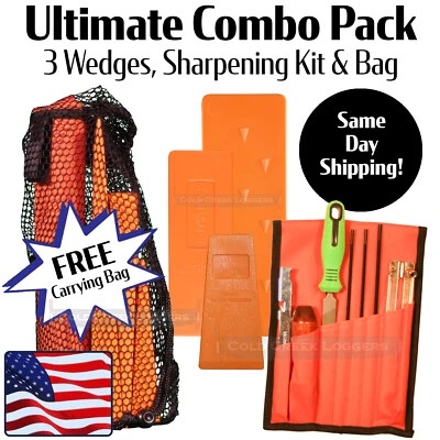 COLD CREEK LOGGERS Splitting Chain Shim Axe sharpening Bucking Tree Forestry Felling Spike Wedge