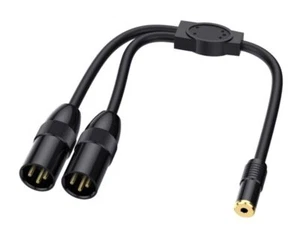 3.5mm Female to Dual XLR 3Pin Male Stereo Audio Extension Cable Y Splitter - Picture 1 of 9