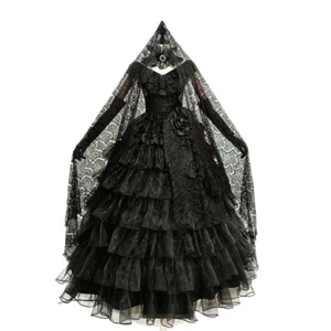 Vocaloid Miku Cosplay Kostüm AbendKleid Gothic Schwarz Alluring Secret Black Vow - Imagen 1 de 7