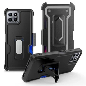 For Boost Celero 5G+ Plus 2023 Phone Case Card Holster W/Stand Belt Clip Cover - Picture 1 of 8