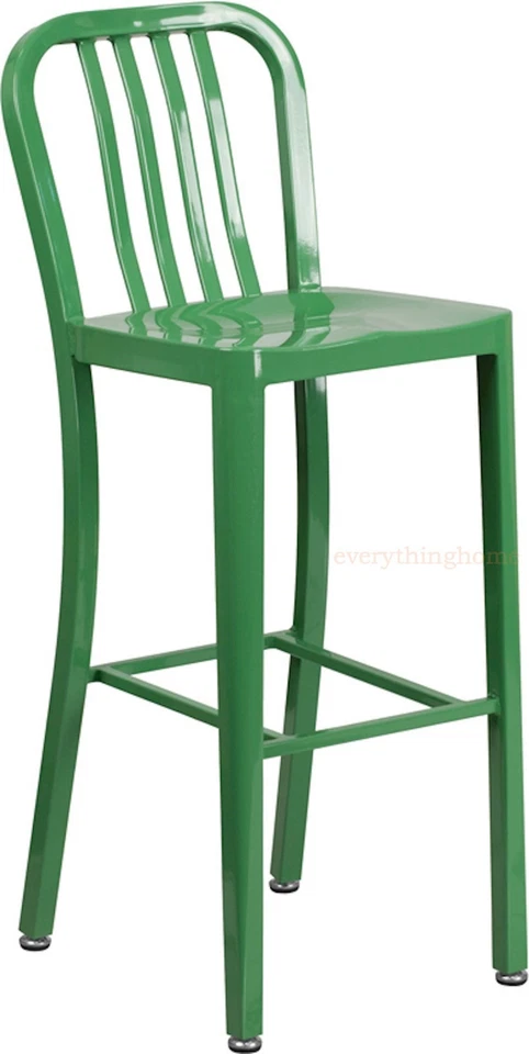 Taburete de bar estilo 'azul marino' verde Mid-Century silla de patio para café comercial al aire libre Foto 1 de 1
