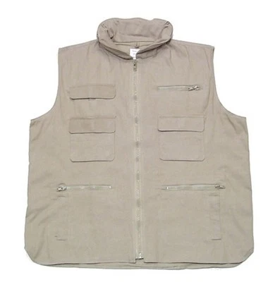Fox Outdoor Vest Men's Large Khaki Cotton Utility Hunting Full-Zip - Image 1 of 2