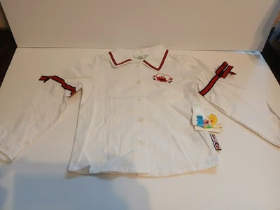 Sesame Street Elmo Vintage Button Down Girls 3T Shirt Flowers Heart  - Image 1 of 4