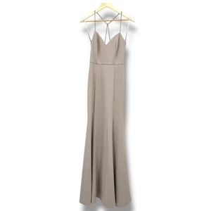 Jenny Yoo Strappy Maxi Dress Thigh Slit Dress Women’s 6 Muted Mauve Bridesmaid - Picture 1 of 15