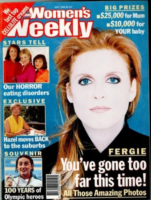 Aust. Women's Weekly - May 1996 - Fergie, Hazel Hawke, Joan Collins + Madonna - Image 1 of 3