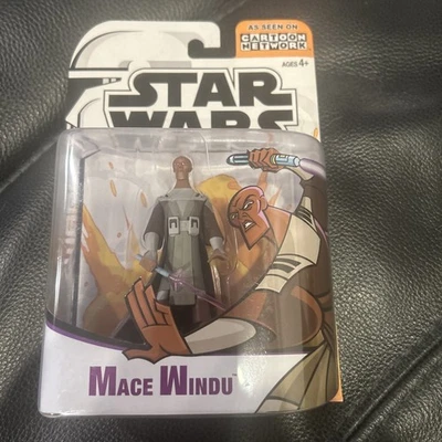 Figura animada Mace Windu Star Wars Clone Wars Cartoon Network, Hasbro sin abrir Foto 1 de 2