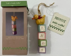 Baby's First Christmas Ornament 2002 Life's Little Gifts w/Box Duck & Blocks - Picture 1 of 4