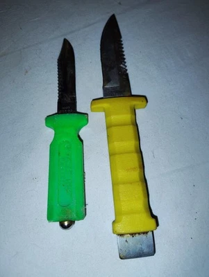 2 cuchillos de buceo de supervivencia vintage Explorer Japón 25-270 Wenoka estilo mar hoja fija Foto 1 de 4