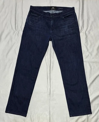 7 For All Mankind Jeans Mens 34 Blue Slimmy Luxe Performance Stretch Denim USA - Image 1 of 4