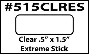 Clear Extreme Stick Adhesive Rectangular Labels 1.5" x .5" 500 Roll #515CLRES - Picture 1 of 7