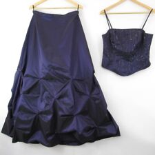 Dynasty London Purple Sequin Corset Bustier Top and Cocktail Party Skirt UK16