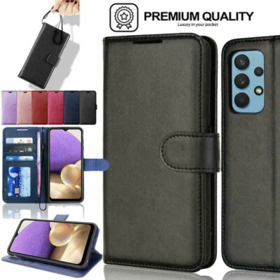 GSM MOBILE LTD For Samsung Galaxy A32 5G Premium Flip Slim Leather Wallet Stand Case Cover