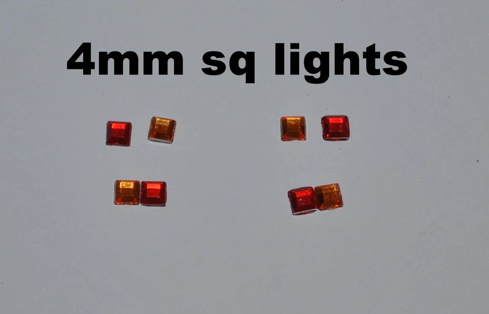 BRITAINS/ SIKU 4MM TRAILER LIGHTS (4 RED & 4 AMBER) BRITAINS 1/32 SCALE , TO GLUE ON (R65)