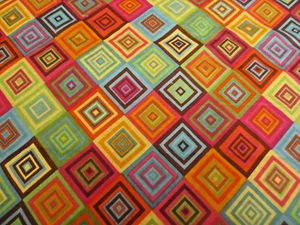 Cotton Fabric Inspirations Funky Squares By Springs Multicolored Blocks BTY x 42 - Picture 1 of 7