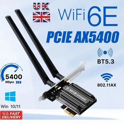 Adattatore da gioco PCI-E WiFi 6E PC desktop Intel AX5400 PCIe scheda Wifi Bluetooth5.2 - Immagine 1 di 4