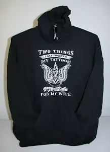 TWO THINGS LAST FOREVER - TATTOOS & LOVE FOR MY WIFE - Hoodie Sweatshirt 3XL schwarz - Bild 1 von 5