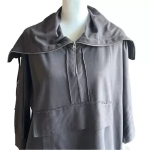 Zara Raw Hem oversized unique gray Hoodie in size small - Picture 1 of 10