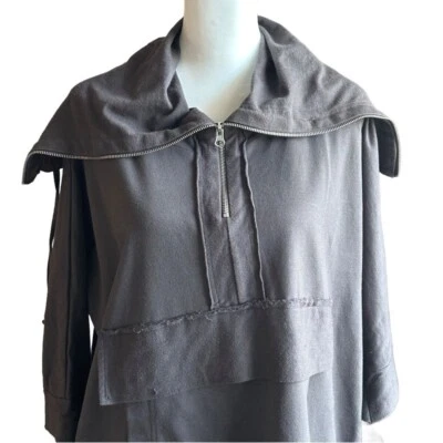 Sudadera con capucha Zara Raw Dobladillo oversize única gris talla pequeña Foto 1 de 4