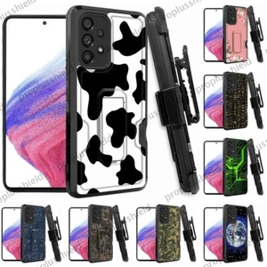 For Samsung Galaxy A33 5G Rugged Shockproof Holster Case+Tempered Glass Cover k1 - Picture 1 of 29