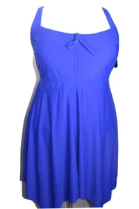 Womens Plus Size Swimdress 2pc Flowy Tankini w/Shorts US 20W Plus Blue (B98) - Picture 1 of 7