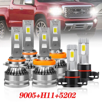 Para GMC Canyon 2015-2021 - 6X farol de LED feixe alto baixo + lâmpadas de neblina - Imagem 1 de 4