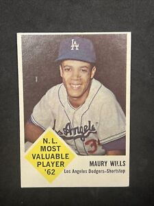 1963 Maury Wills Fleer Rookie Card - Los Angeles Dodgers Great