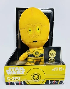 Star Wars C-3PO 7” Collectible Plush With Enamel Lapel Pin - Picture 1 of 2